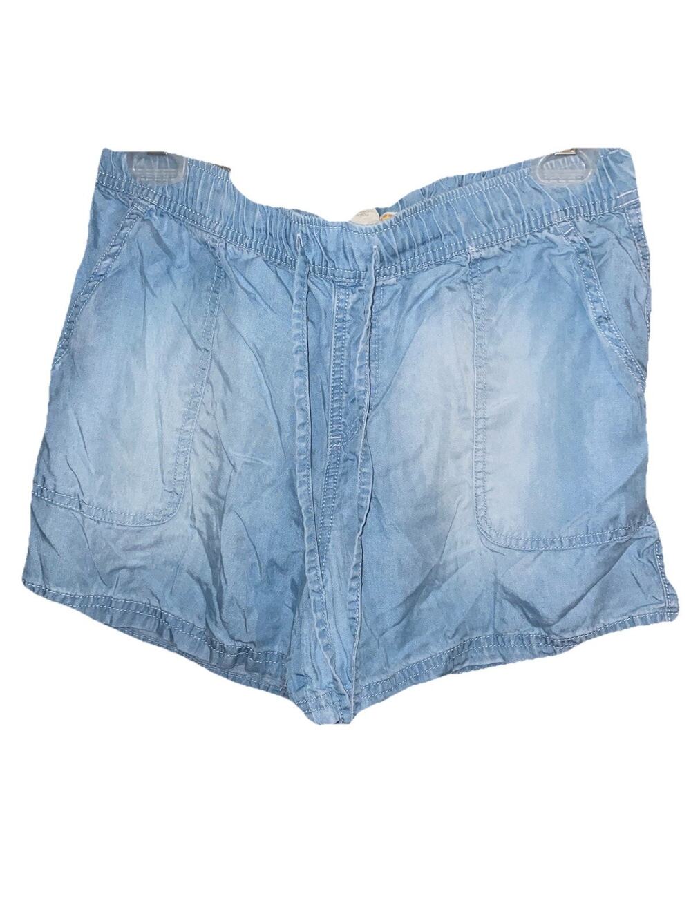 Women’s C&C California Denim Jean Shorts Light Blue Wash Stretch Waist Sz M